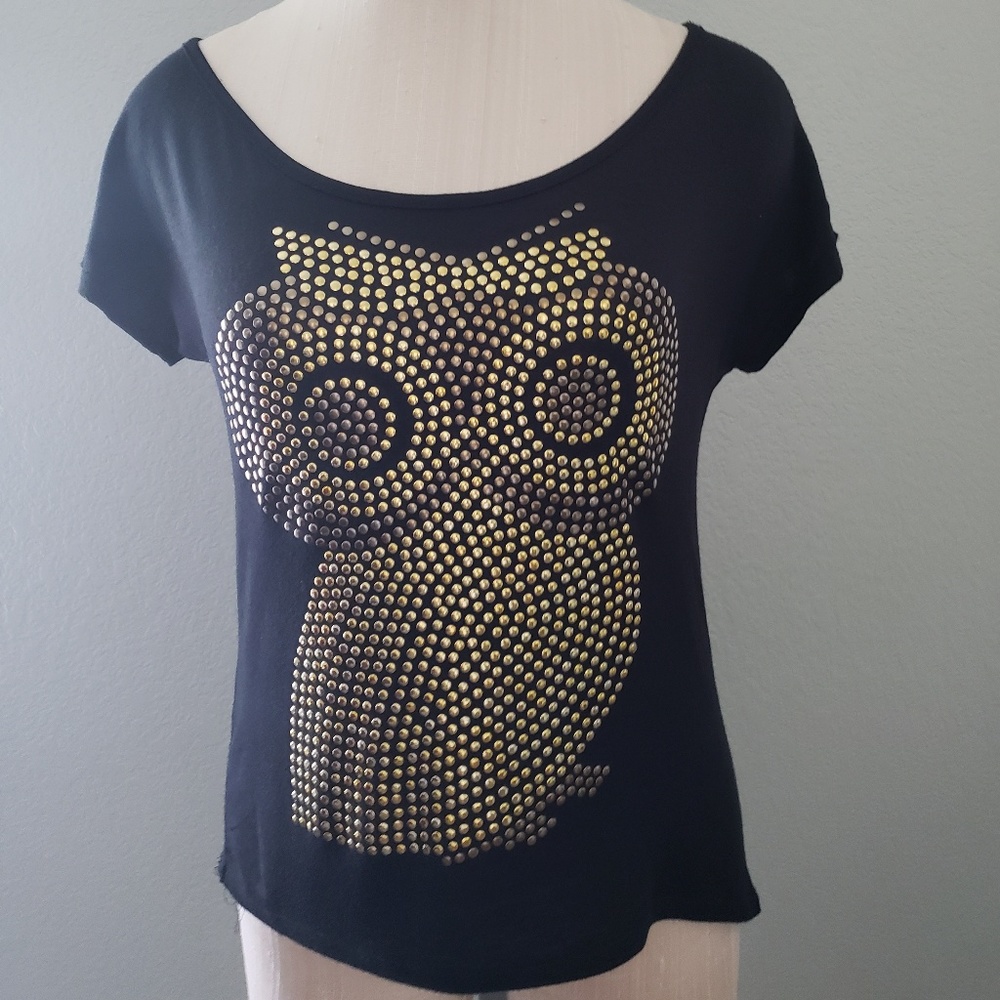 Black gold owl shirt